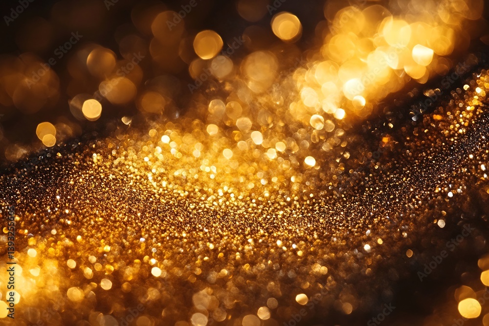 Poster golden glitter bokeh background glamorous festive sparkle abstract texture for celebration and luxur