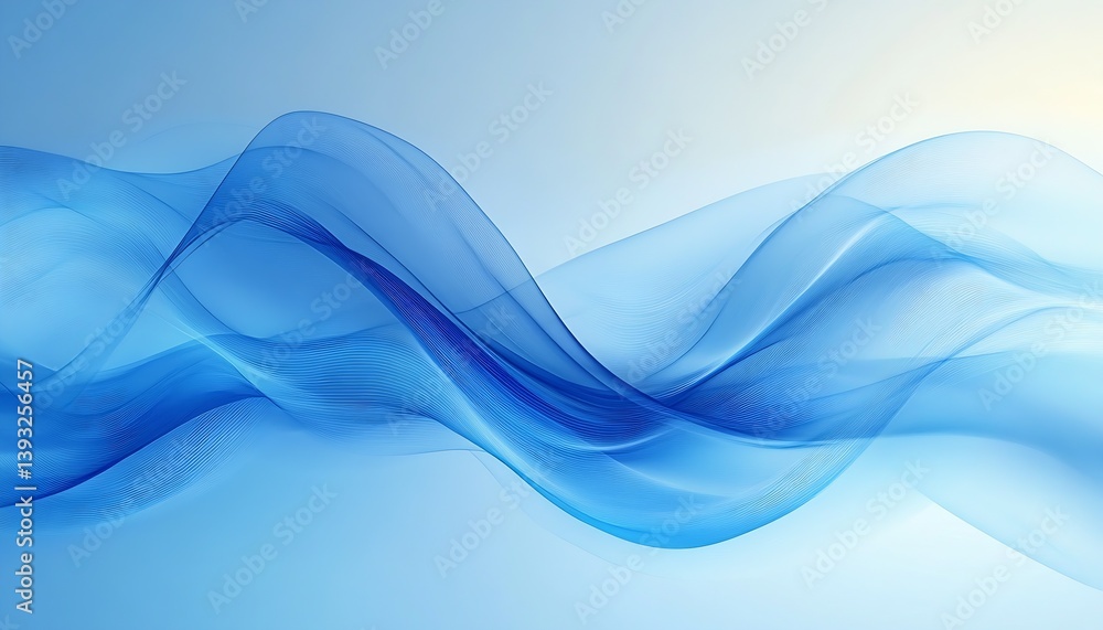 Poster gentle waves of light blue hues create an elegant and soothing background for modern design : genera