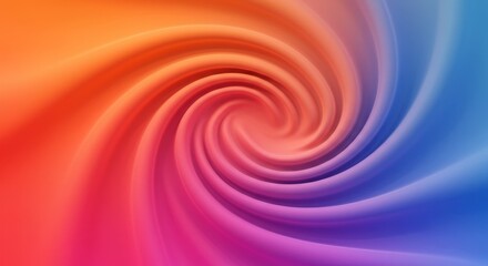 Obraz premium Orange Pink Blue Swirling Fabric Texture - Vivid swirling fabric, gradient colors, abstract art, dynamic movement, textile design. Symbolizing energy, fluidity, transition, creativity, and harmony