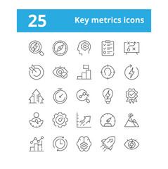 A set of 25 Key Performance Metrics Icon Set - Stock Icon