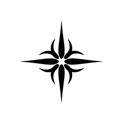 Stylized Floral Starburst Icon on Gradient Background