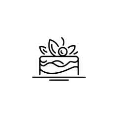Minimalist Cake Icon, Black Line Art, Bakery Logo, Food Design