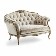 Fototapeta premium Antique Cream Fabric Loveseat