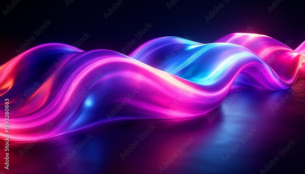 Fototapete Radiant Curves of Colorful Light Creating a Fluid and Dynamic Atmosphere : Generative AI