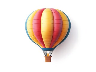 Fototapeta premium Colorful Hot Air Balloon Ascending: A vibrant hot air balloon floats, its multi-colored canopy contrasting against the background, evoking a sense of adventure and freedom