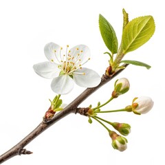 White Plum Blossom Branch - Spring's Fresh Start, floral , blossom