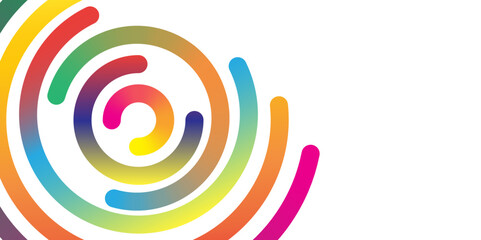 Rainbow Swirl Circular Pattern Illustration, abstract gradient line, lines background, lines texture. 