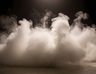 white smoke in the dark wall 