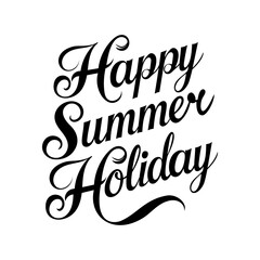 Happy summer holiday png Kalligraphie transparent 