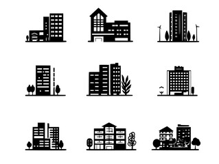 Collection of Group homes vector icons, Group homes illustration art