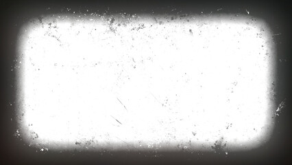 Distressed eroded faded vignette overlay effect on transparent background - 16:9 aspect ratio