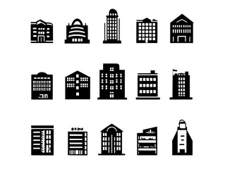 Collection of Hotels vector icons, Hotels illustration art