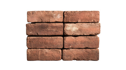 Stack of Old Weathered Bricks, Material for Construction, cut out transparent