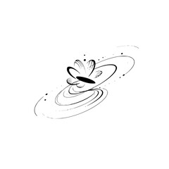 Abstract Floral Line Art: Minimalist Design on White Background