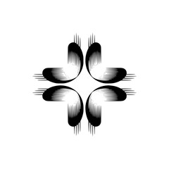 Geometric Abstract Cross Emblem, Modern Vector Design