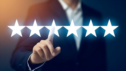 Consumers point to stars for the best satisfaction rating based on the store's service experience, customer engagement concept based on test results and product evaluation through the Internet.