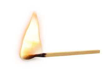 Lit matchstick illustration isolated on transparent background