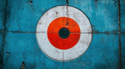 Outdoor target on textured wall