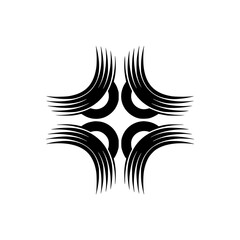 Obraz premium Abstract Black Symmetry Ornament on Gradient Background