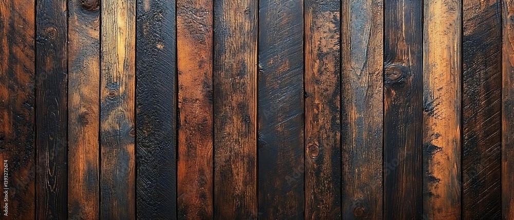 Fototapete Rustic Dark Wood Panel Background Showcasing Rich Grains and Textures Ideal for Backdrops and Design Elements : Generative AI