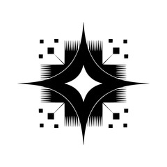 Geometric Abstract Starburst Design, Black and White, Minimalist Graphic
