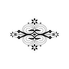 Elegant Floral Ornament Vector, Black and White, Minimalist Design