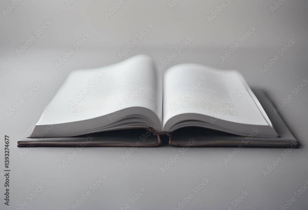 Poster gray white background book empty front three-dimensional single closeup booklet education close clos