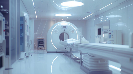 A radiology suite with advanced imaging equipment like CT and MRI scanners. stock image, hd quality, natural look, blog post, health care
