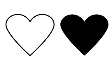 Heart icon vector outline editable
Vector heart icon set