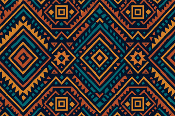 Colorful patterned design with squares and triangles