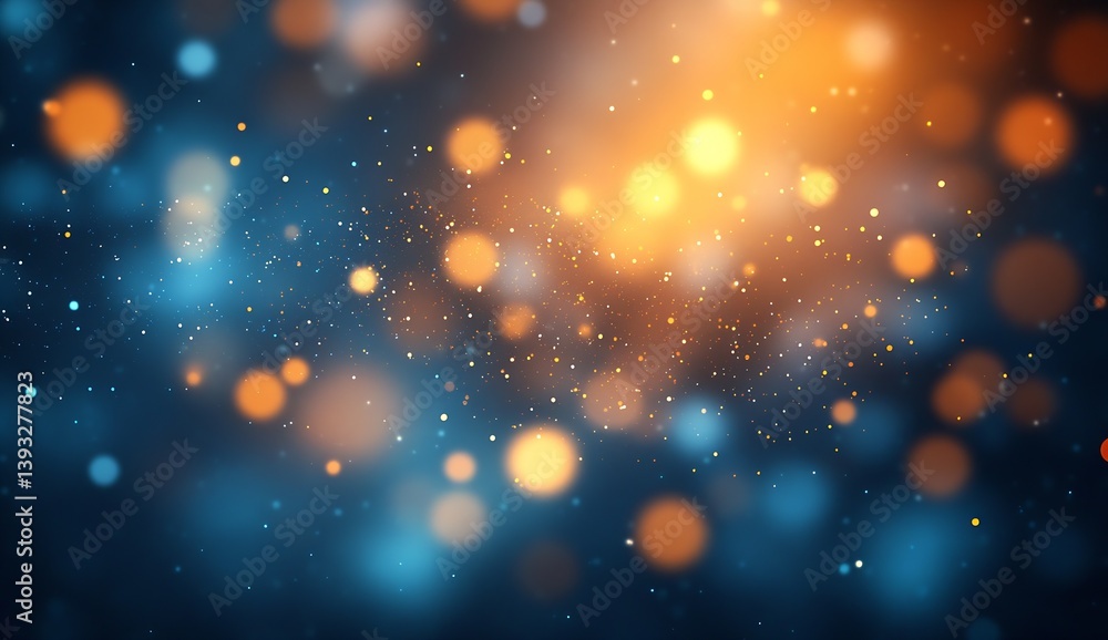 Fototapete Enchanting bokeh lights merging with vibrant colors in soft abstract background : Generative AI