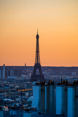 Vue sur Paris et la Tour Eiffel depuis Montmartre en France
