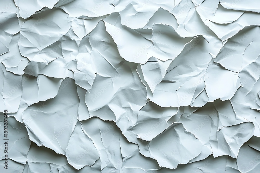Fototapete abstract white wrinkled paper texture background creative backdrop for graphic design and photograph