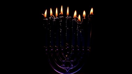 Celebrating Hanukkah With a Vintage Menorah and Candlelight in Honor of Tradition