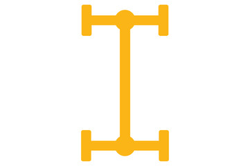 Yellow car drive top view