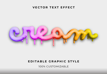 Purple Orange Yellow Melting Drip Cream Text Effect