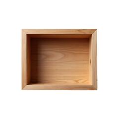 Wooden rectangular box crate for storage, crafted from light-colored wood with smooth finish and rounded edges