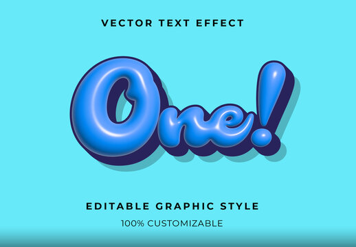 Blue Glossy Bubbly Script Font Chubby 3D Shiny Text Effect