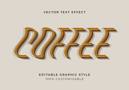 Brown Irregular Font Curved Shadowed Text Effect
