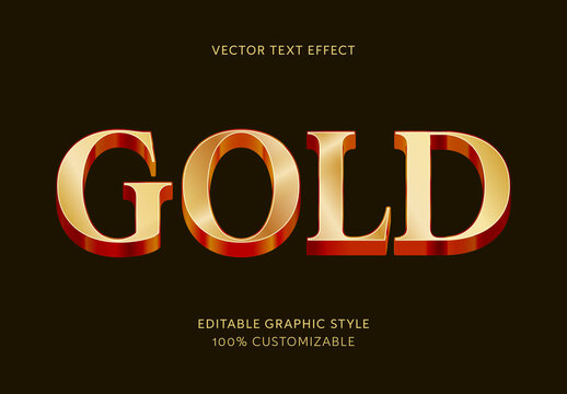 Golden Metallic Shine Font 3D Bright Luxury Text Effect