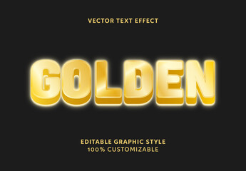Golden Glowing Bold Font Shiny 3D Bright Text Effect