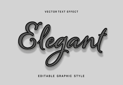 Gray And Black Elegant Script Font Thin Handwritten Text Effect