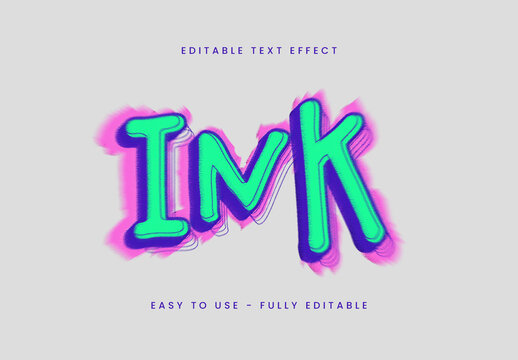 Green And Pink Neon Ink Font Graffiti Urban Brush Text Effect