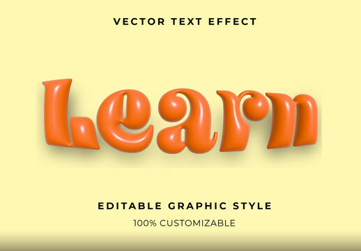 Orange Balloon Font Glossy Smooth Rounded Text Effect