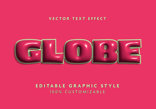 Red Bubble Shiny Font Glossy Rounded 3d Text Effect