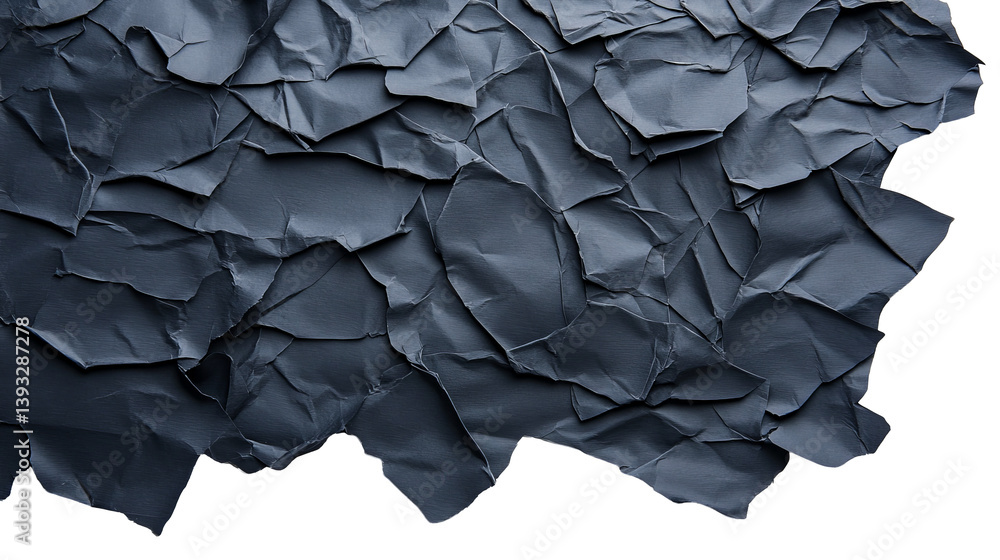 Canvas Prints dark blue abstract background created with crumpled paper texture, cut out transparent