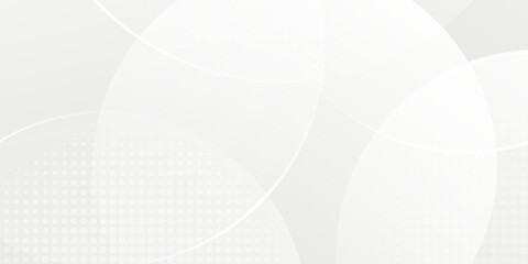 Abstract background with circles and halftone dots pattern. Grey and white backdrop