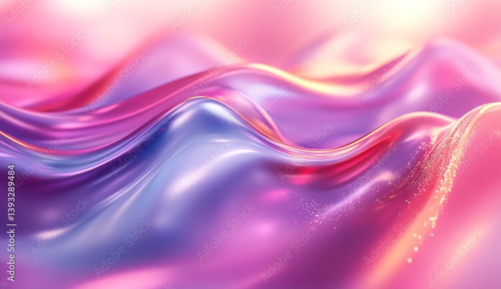 Poster captivating interplay of colors in flowing abstract waves reveals a dreamy landscape of pinks and pu