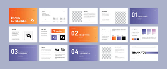 Minimal Brand Guidelines Template – Clean and Modern Corporate Branding Manual Layout for Logo, Typography, Color Palette, Visual Identity, and Marketing Kit