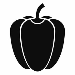 Obraz premium Bell Pepper Silhouette Vector icon on white background